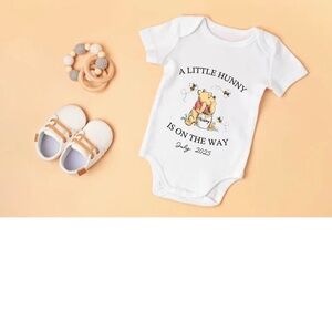 White Baby Onesie with Bear Print
